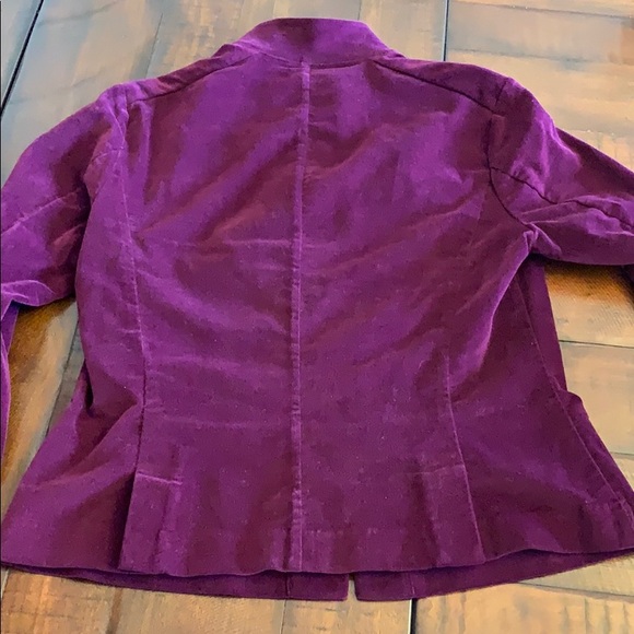 Talbots plum velvet blazer Sz 8 - Picture 5 of 7
